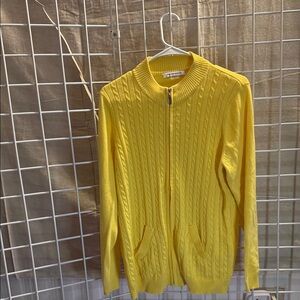 Allison Daley Yellow Zip Up Sweater L